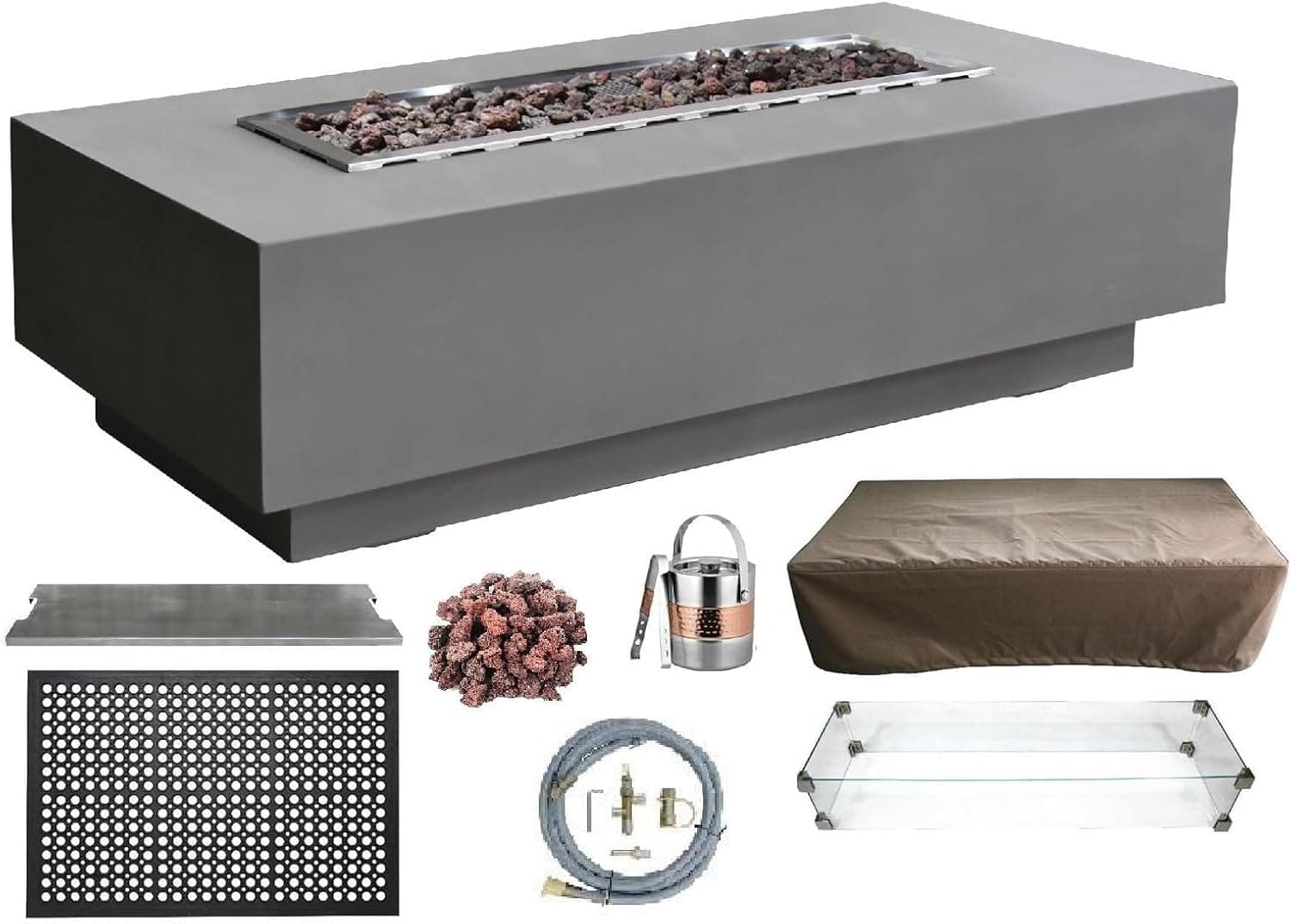 Elementi Granville 60" Cast-Concrete Gas Fire Table