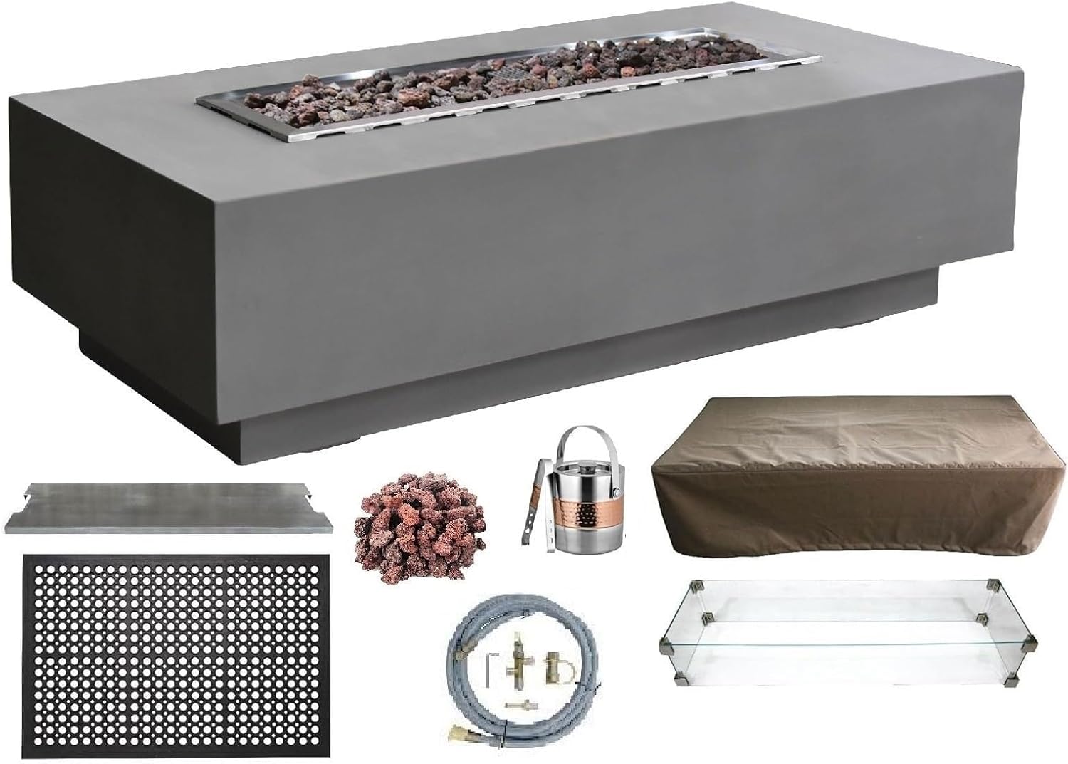 Elementi Granville 60" Cast-Concrete Gas Fire Table
