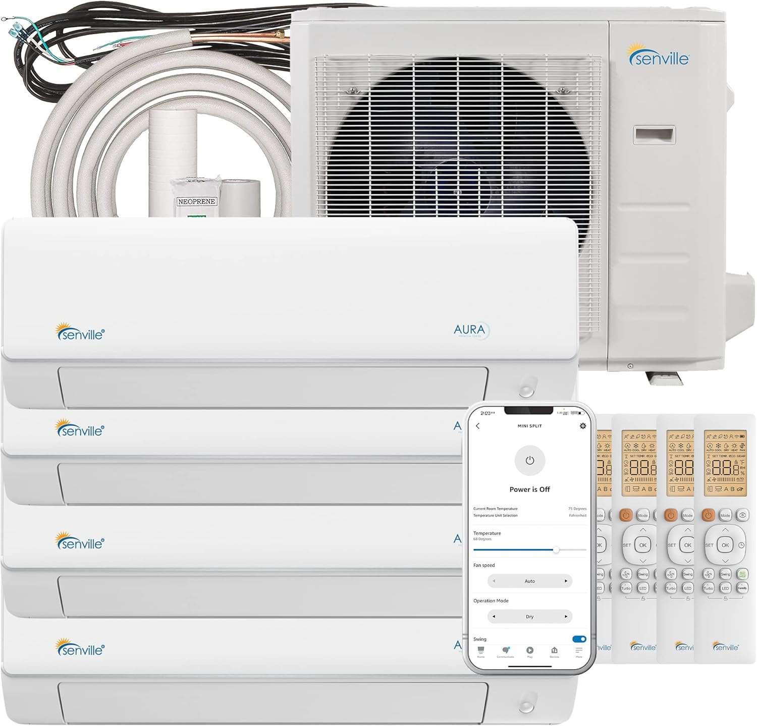 Senville AURA 36,000 BTU Quad-Zone Mini-Split Heat Pump